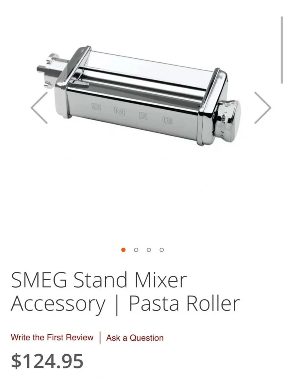 SMEG 🍝 Fettuccine Pasta Cutter Attachment - silver